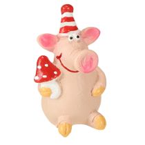 Artikel Handbemalte Glücksschwein-Deko mit Glücksbringern - Set aus 6 Mini-Schweinchen aus Polyresin