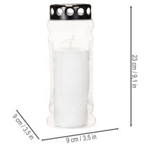 Artikel Grabkerze Windlicht 23 cm mit schwarzem Deckel für Außeneinsatz