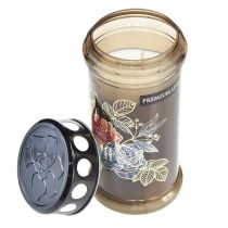 Artikel Grabkerzen Braun Grablichter Blumen Ø7,5cm H16,5cm 6 St – Stimmungsvolle Gedenkkerzen