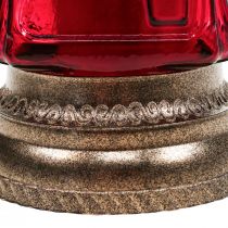 Grablicht Glas Gravur Engel Grablaterne Rot Ø11cm H28,5cm