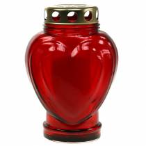 Artikel Grablicht Herz Rot mit Golddeckel 17,5cm Set 4 St - Andachtsvolle Grabkerzen