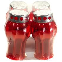 Artikel Grabkerzen Rot Trauerlichter Gedenklichter Ø10cm H18cm 4 St