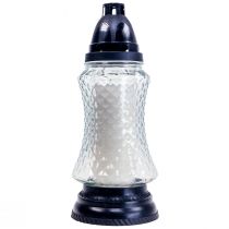 Grablicht Glas Vase Retro Grablaterne Klar Ø11cm H26,5cm
