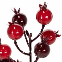 Artikel Kunstzweig Granatapfel, 19 cm, rot, 4 Stück, mit verzweigten Stielen