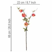 Artikel Künstlicher Granatapfelzweig, 68 cm, rote Früchte für Tischdekoration