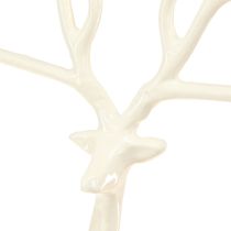 Artikel Großes Rentier Weihnachtsdeko aus Metall Weiß H58cm für Floristen
