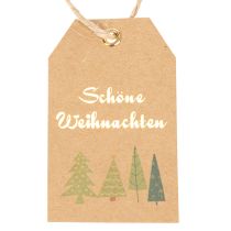 Artikel Geschenkanhänger Papier Naturbraun Schöne Weihnachten 8cm 36 Stück