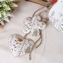 Artikel Hängedeko Metall Deko Herzen und Blumen Weiß 10cm 4 St