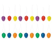 Artikel Ostereier Anhänger Bunt 6cm, Set mit 24 Kunststoff-Eiern, Frühlingsdeko Innen & Außen