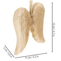 Artikel Holz-Anhänger Engelsflügel 12cm Natur mit Kordel für Dekoration