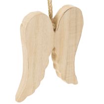 Artikel Holz-Anhänger Engelsflügel 12cm Natur mit Kordel für Dekoration