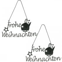 Frohe Weihnachten Schriftzug Wanddeko Metall L23,5cm 2St