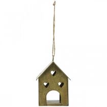 Artikel Weihnachtsanhänger Metall Haus Vintage Gold H9,5cm 3St