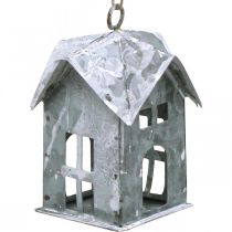 Weihnachtsanhänger Metall Haus Shabby Chic Weiß H9,5cm 3St