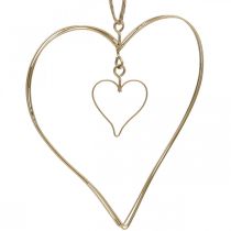 Artikel Dekoherz zum Hängen, Hängedeko Metall Herz Golden 10,5cm 6 St
