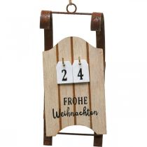 Artikel Deko Schlitten Holz Kalender Advent Rost L14,5cm 2St