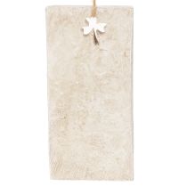 Artikel Anhänger Dekoschild 12cm cremebeige mit Herzmotiv für Gedenkfloristik