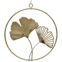 Ginkgo Deko Gold Aufhänger Vintage Metalldeko Ø16cm 3St