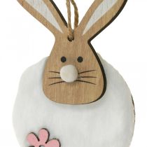 Hänger Hasen Dekohänger Ostern Holz Plüsch 26×7×2cm 6St