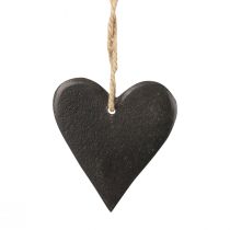 Hängedeko Schieferherz Deko Herzen Schwarz 7cm 6St