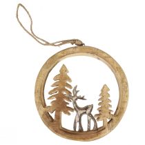 Artikel Hängedeko Fenster Weihnachtsdeko Rentier Holz Deko 19,5cm