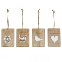 Anhänger Holz Schild mit Spruch Frühlingsdeko 8×12cm 8St