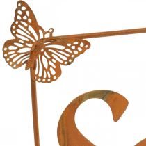 Gartendeko mit Schmetterlingen, Hänger “Sommerlust”, Metalldeko Edelrost L54,5cm H14cm