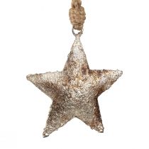 Hängedeko Deko Stern Weihnachten Metall Silber 11cm 3St