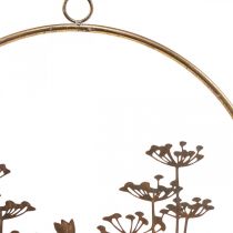 Artikel Wanddeko Blumen Metall Deko zum Hängen Gold Antik Ø38cm