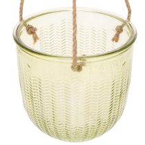 Artikel Hängetopf Glas Deko Glastopf Retro Grün Braun 14,5cm 2St