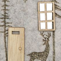 Artikel Filz-Deko Häuschen zum Hängen, Weihnachtsschmuck Beige, Festliche Tischdekoration, Geschenkanhänger Set 15cm