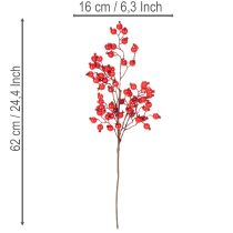 Artikel Künstlicher Hagebuttenzweig 62 cm Rot mit glänzenden Beeren für Innenbereich