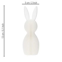 Artikel Dekofigur Hase 13 cm aus Kunststoff in moderner Faltoptik, 3er-Set, zeitloses Weiß