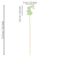 Artikel Deko-Hasen aus Holz am Stiel 31,5 cm für Frühling und Ostern, 16 Stück