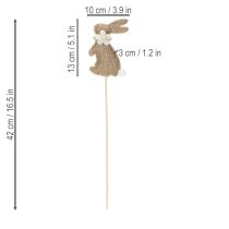 Artikel Osterhasen Dekofigur aus Filz auf Stab 42cm Braun 8 Stück Frühling Tischdeko