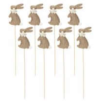 Artikel Osterhasen Dekofigur aus Filz auf Stab 42cm Braun 8 Stück Frühling Tischdeko