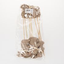 Artikel Osterhasen Dekofigur aus Filz auf Stab 42cm Braun 8 Stück Frühling Tischdeko