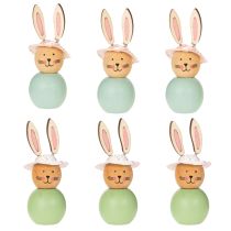 Artikel Osterhasen Holzfigur Set mintgrün 9cm Frühjahrs-Dekoration 8 Stück