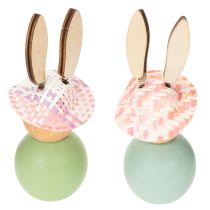 Artikel Osterhasen Holzfigur Set mintgrün 9cm Frühjahrs-Dekoration 8 Stück