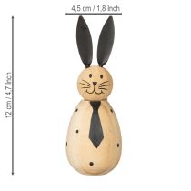 Artikel Holzdekoration Hase minimalistisch 12cm natur 2er-Set für Frühlings- und Osterdeko
