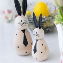 Artikel Hasen Dekofiguren Holzoptik 15cm 2er Set für stilvolle Dekoration zu Ostern und Frühling