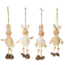 Artikel Osterhase Holz Hängedeko 12cm 4er-Set für natürliche Osterdekoration