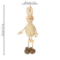 Artikel Osterhase Holz Hängedeko 12cm 4er-Set für natürliche Osterdekoration