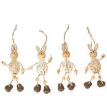 Artikel Osterhase Holz Hängedeko 12cm 4er-Set für natürliche Osterdekoration