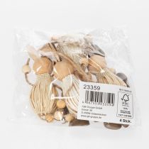 Artikel Osterhase Holz Hängedeko 12cm 4er-Set für natürliche Osterdekoration