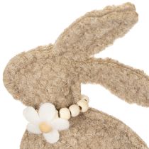 Artikel Dekorative Osterhasen aus Plüsch auf Holzsockel – Frühlingsdeko im 6er-Set, 18 cm hoch