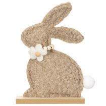 Artikel Dekorative Osterhasen aus Plüsch auf Holzsockel – Frühlingsdeko im 6er-Set, 18 cm hoch