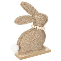 Artikel Dekorative Osterhasen aus Plüsch auf Holzsockel – Frühlingsdeko im 6er-Set, 18 cm hoch