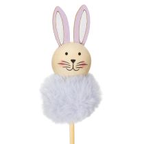 Artikel Flauschige Osterhasen Figuren aus Holz in Pastellfarben 34cm 12er-Set
