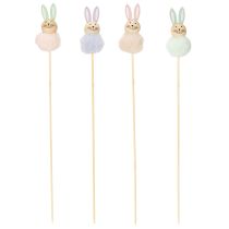 Artikel Flauschige Osterhasen Figuren aus Holz in Pastellfarben 34cm 12er-Set